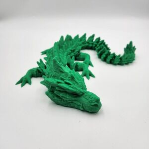 3D Printed Articulated‎ Rock Dragon Toy Fantasy Fun Display Large Movable Green